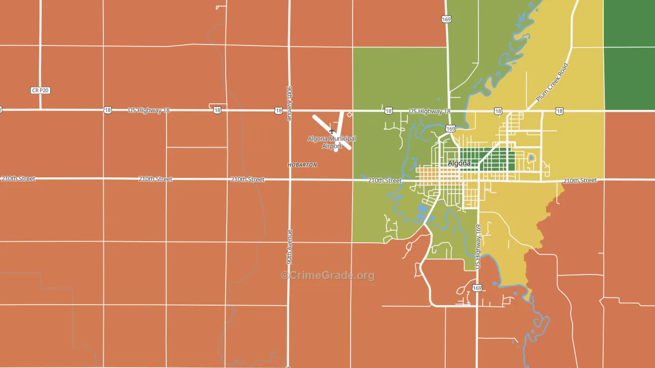 Hobarton, IA Map of Murder Rates