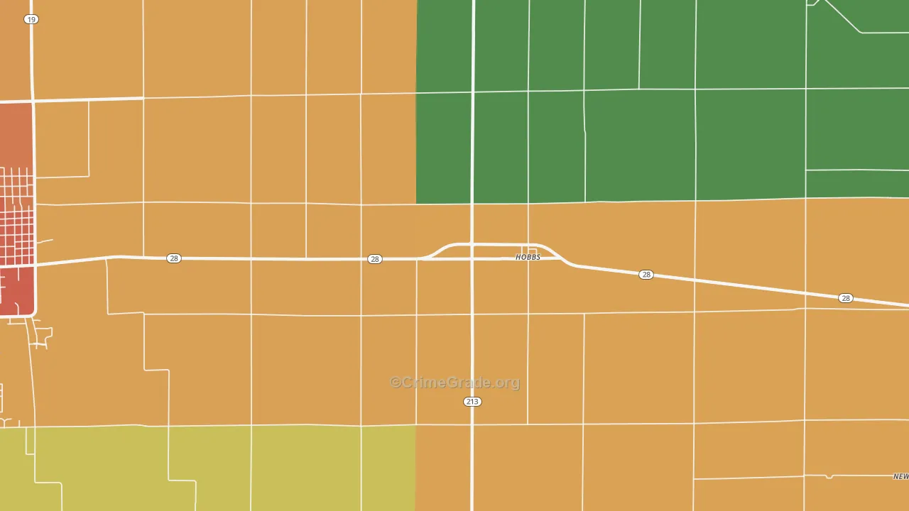 Hobbs, IN Map of Murder Rates