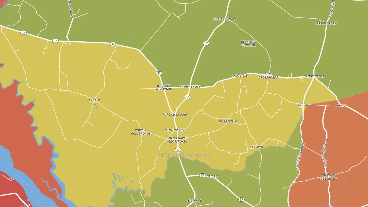 Hobbsville, NC Map of Murder Rates