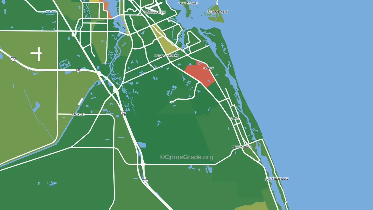 Hobe Sound, FL Map of Murder Rates