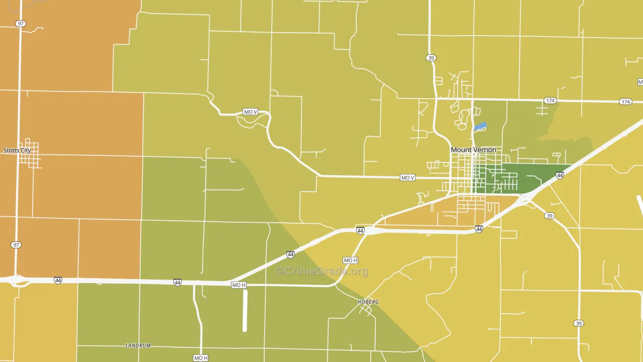 Hoberg, MO Map of Murder Rates