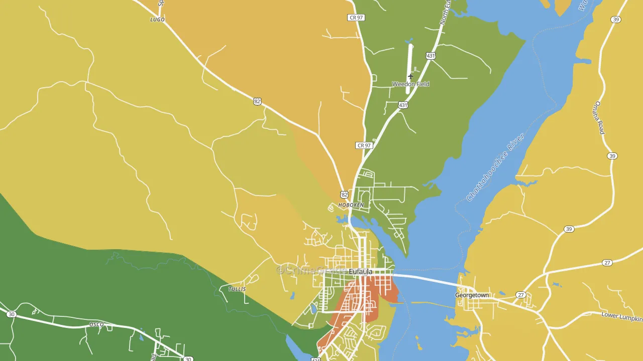 Hoboken, AL Map of Murder Rates