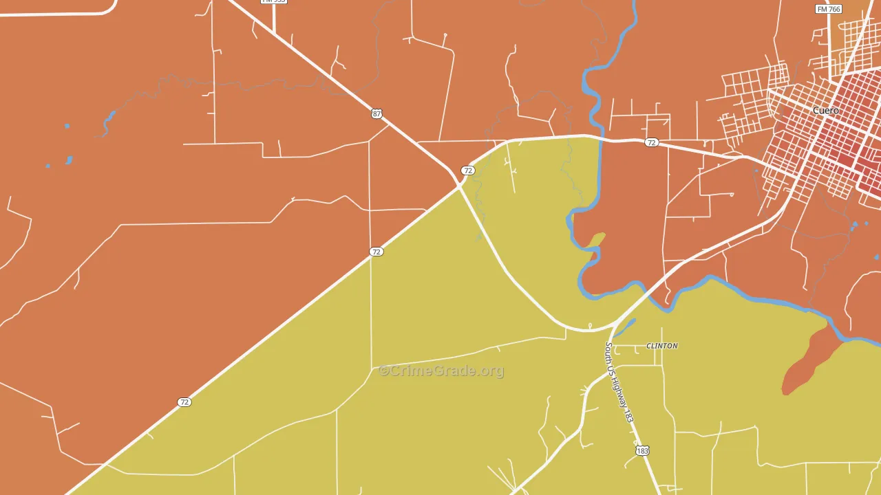 Hochheim, TX Map of Murder Rates