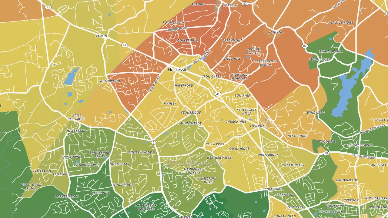 Hockessin, DE Map of Murder Rates
