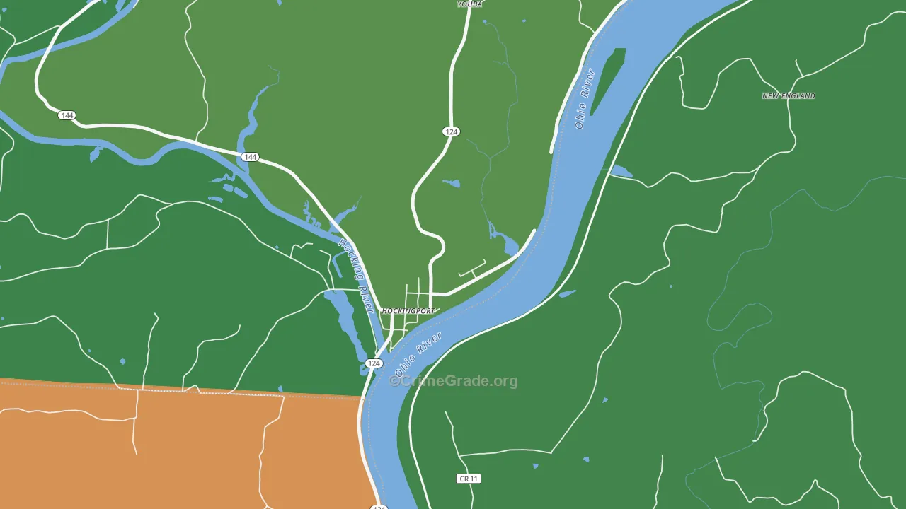 Hockingport, OH Map of Murder Rates