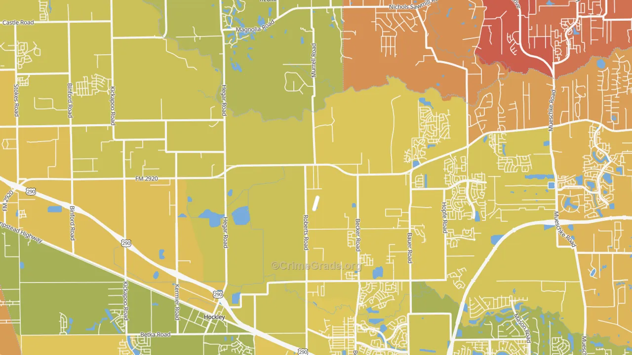 Hockley, TX Map of Murder Rates