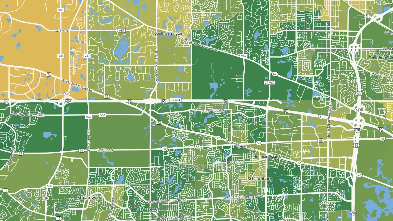 Hoffman Estates, IL Map of Murder Rates