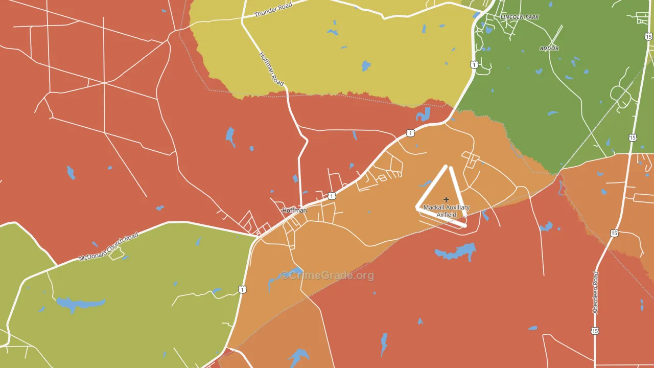 Hoffman, NC Map of Murder Rates