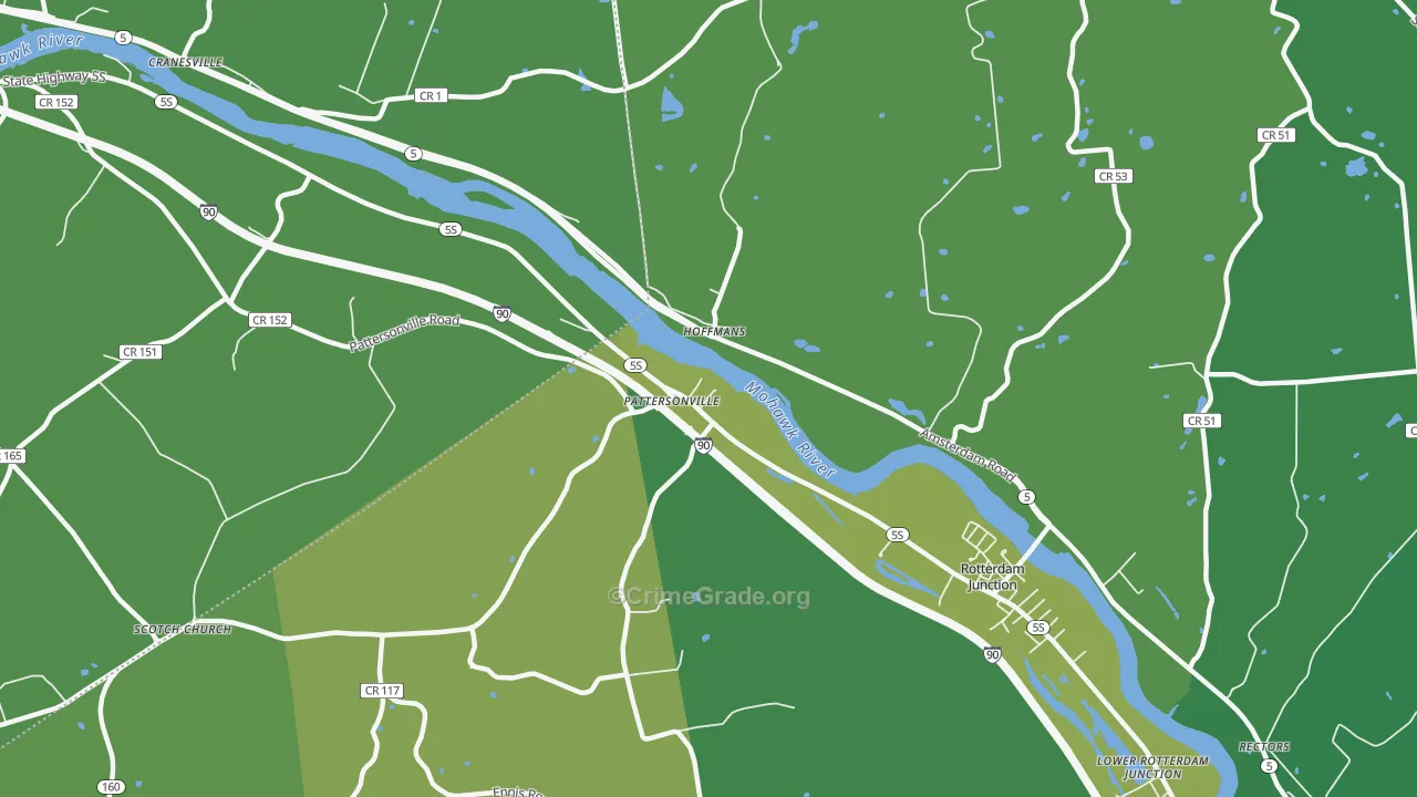 Hoffmans, NY Map of Murder Rates
