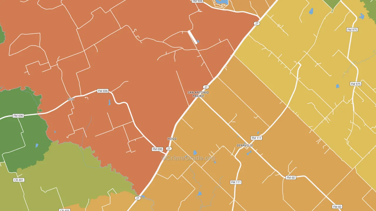 Hogg, TX Map of Murder Rates