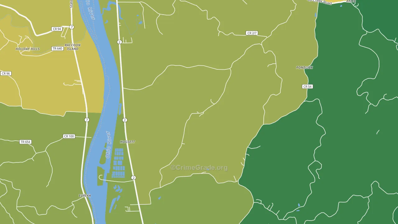Hogsett, WV Map of Murder Rates