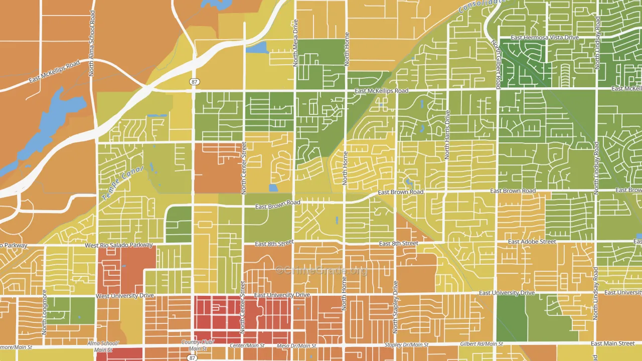 Hohokam Village, Mesa, AZ Map of Murder Rates