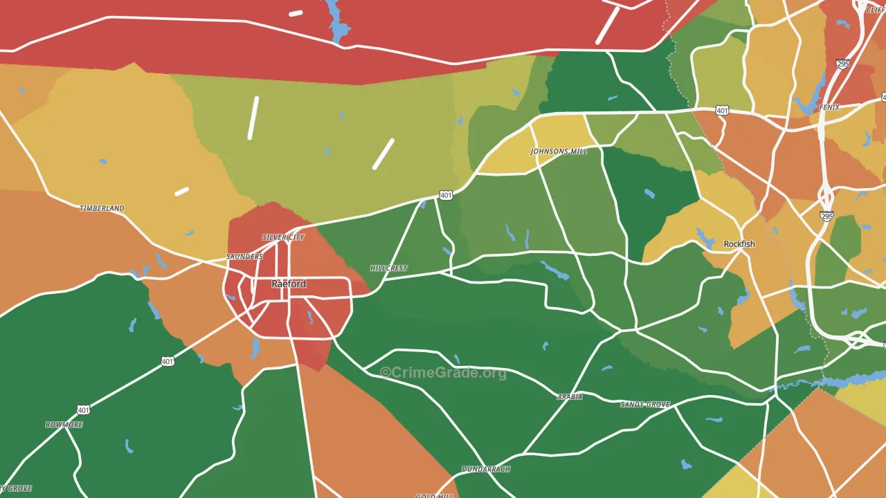 Hoke County, NC Map of Murder Rates
