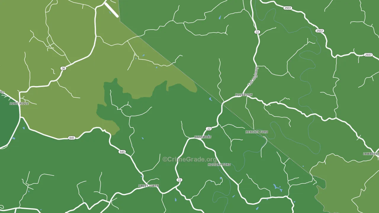 Holbrook, KY Map of Murder Rates