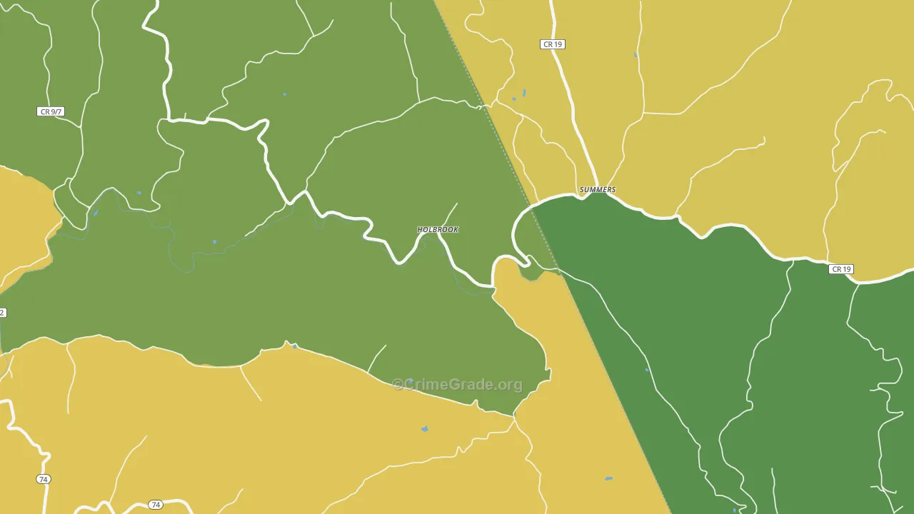 Holbrook, WV Map of Murder Rates