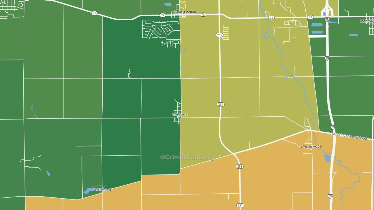 Holcomb, IL Map of Murder Rates