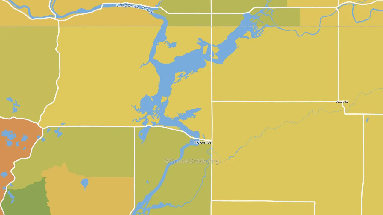 Holcombe, WI Map of Murder Rates