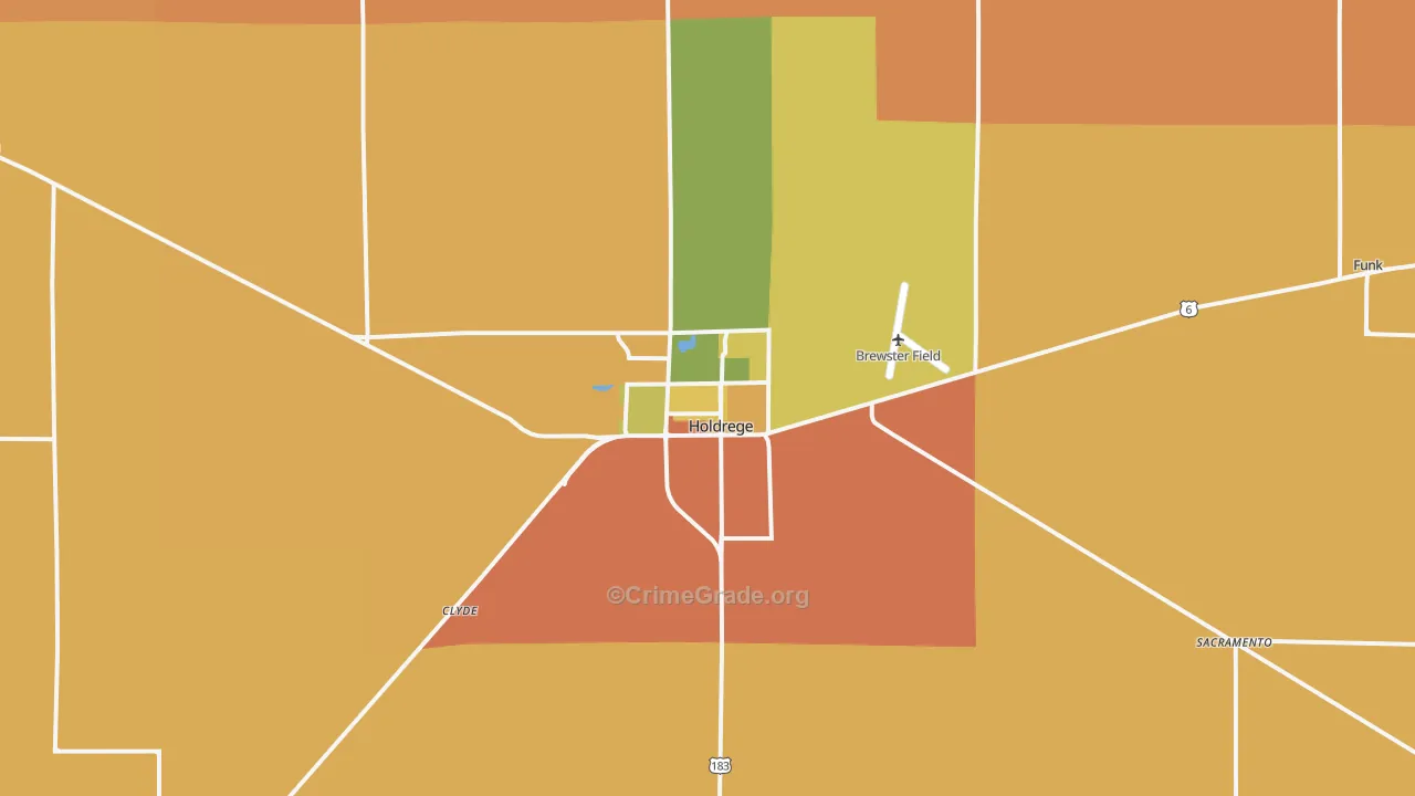 Holdrege, NE Map of Murder Rates