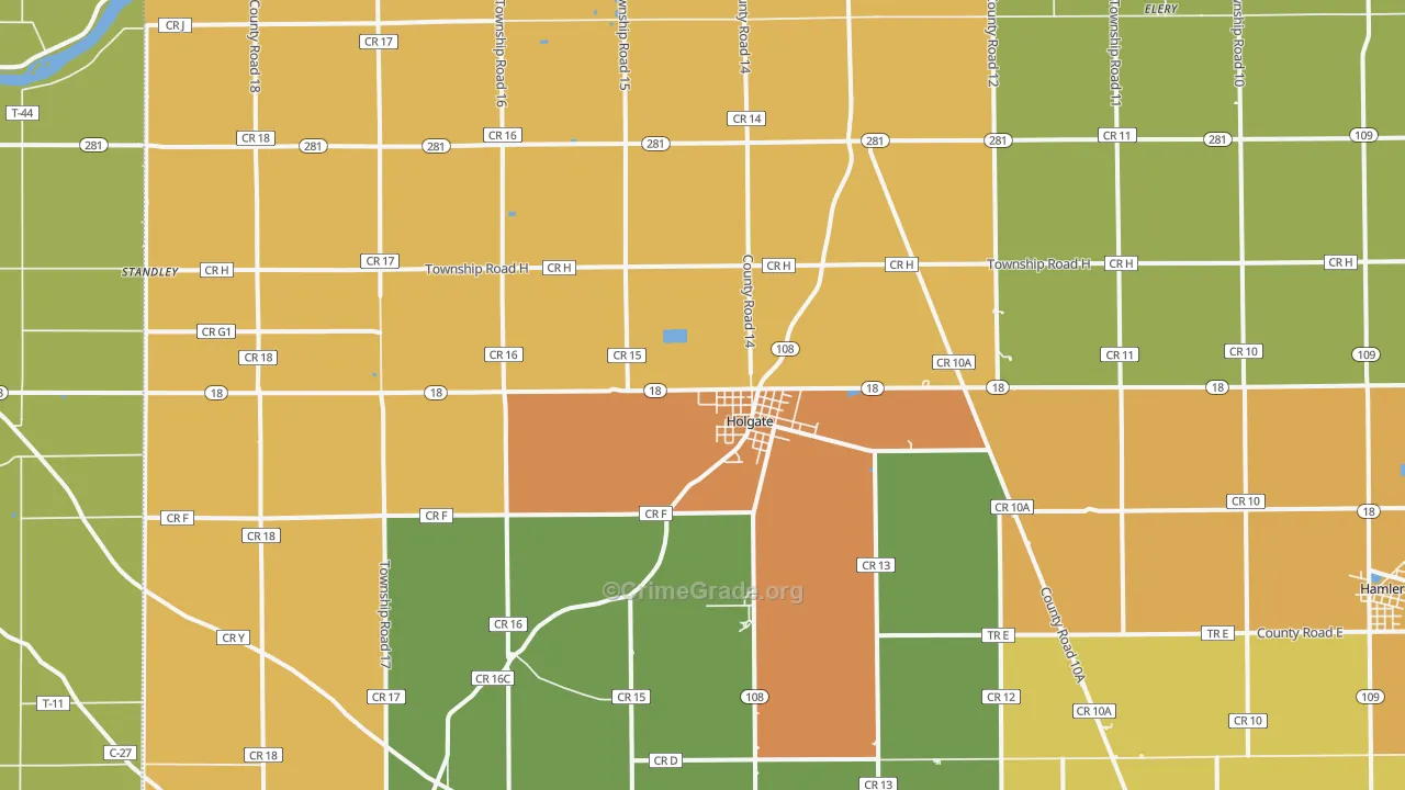 Holgate, OH Map of Murder Rates