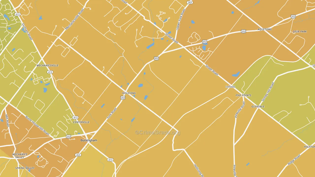Holicong, PA Map of Murder Rates
