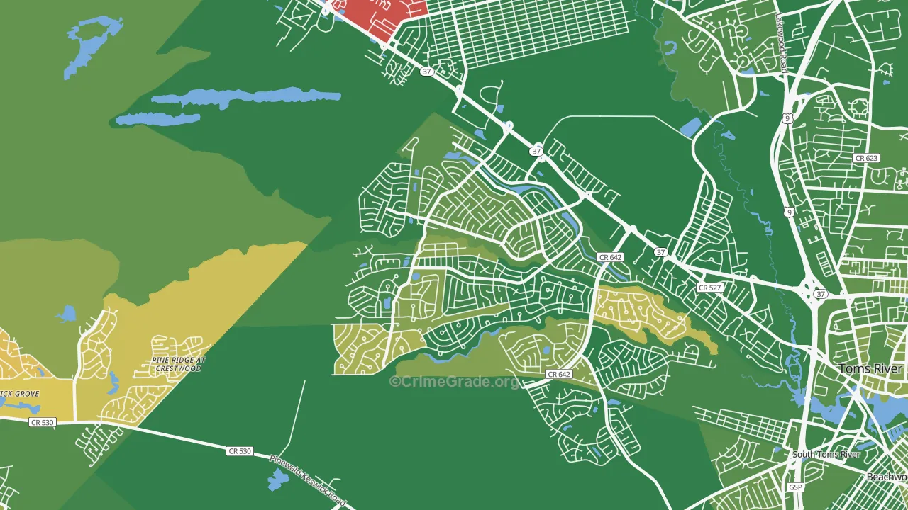 Holiday City-Berkeley, NJ Map of Murder Rates