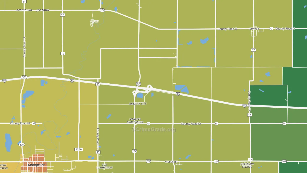 Holiday City, OH Map of Murder Rates