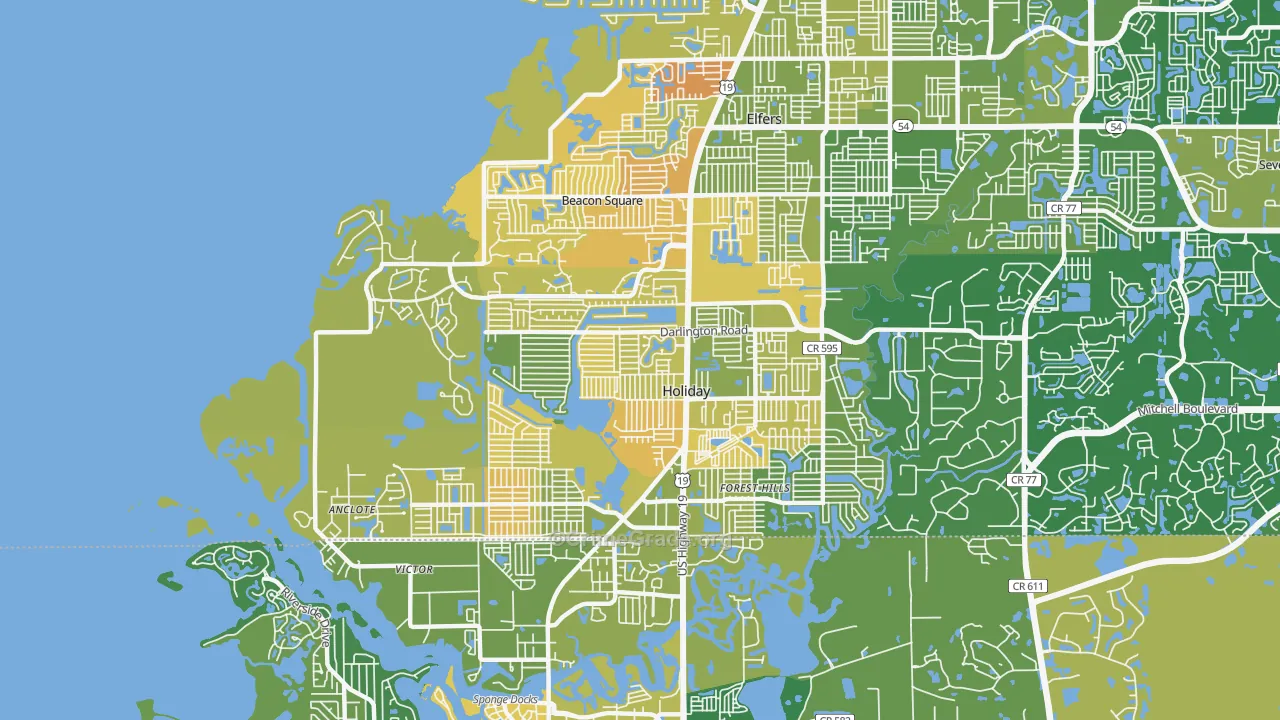 Holiday, FL Map of Murder Rates