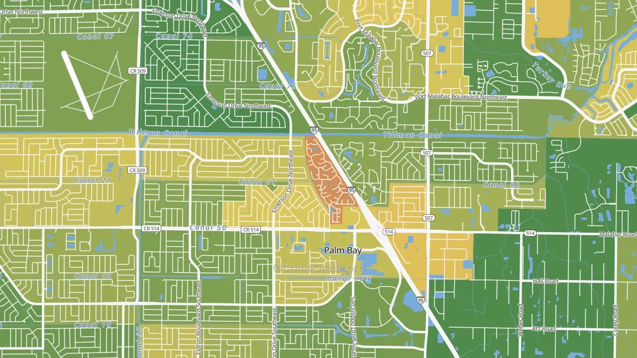 Holiday Park, Palm Bay, FL Map of Murder Rates