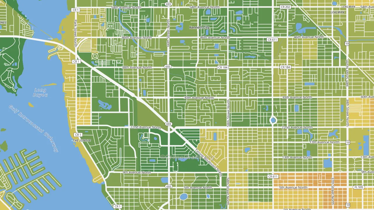 Holiday Park, St. Petersburg, FL Map of Murder Rates