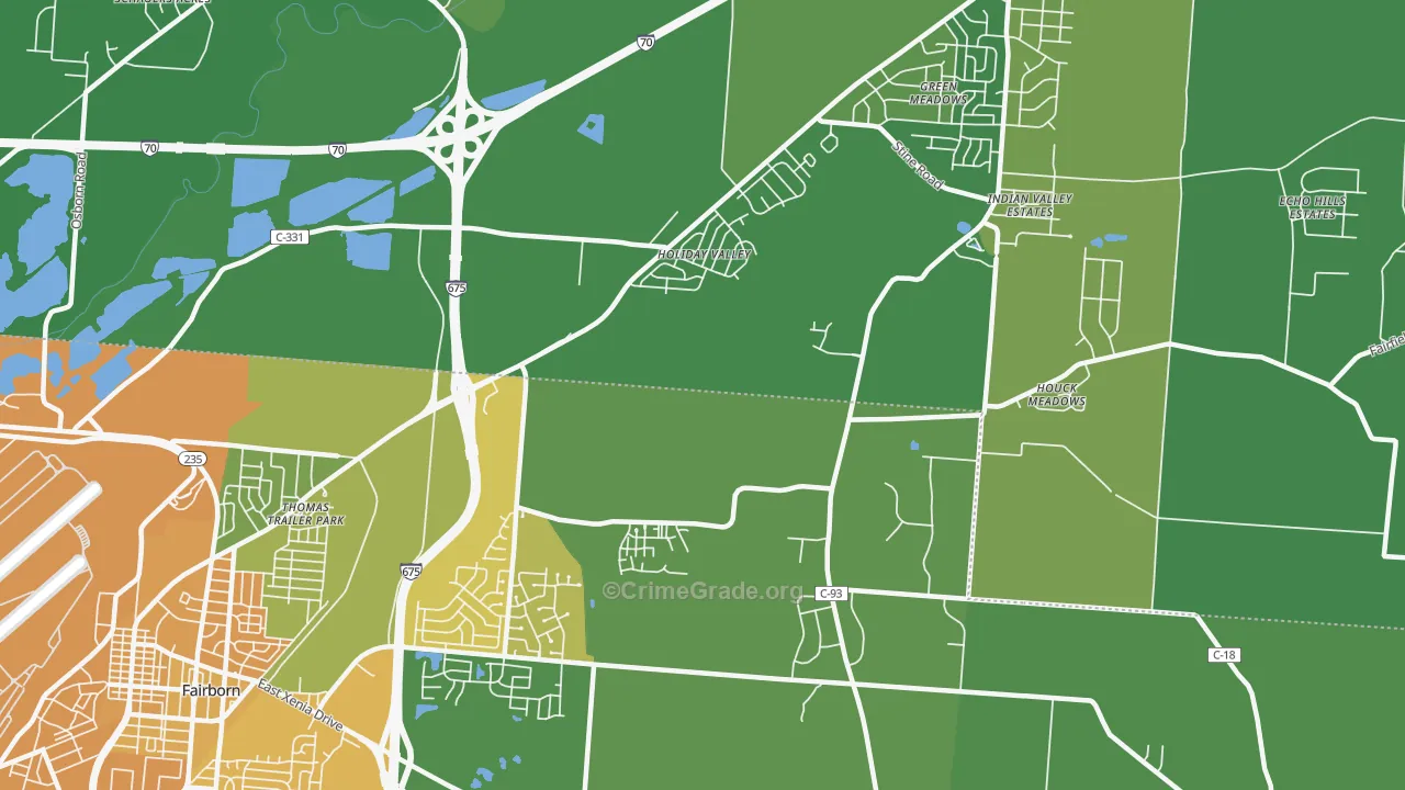 Holiday Valley, OH Map of Murder Rates