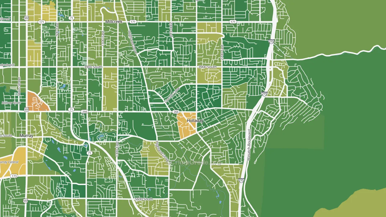 Holladay, UT Map of Murder Rates