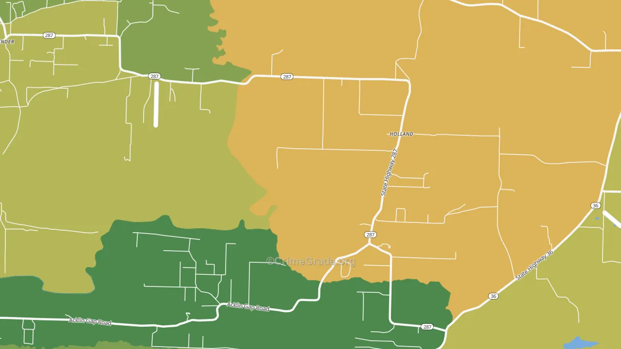 Holland, AR Map of Murder Rates