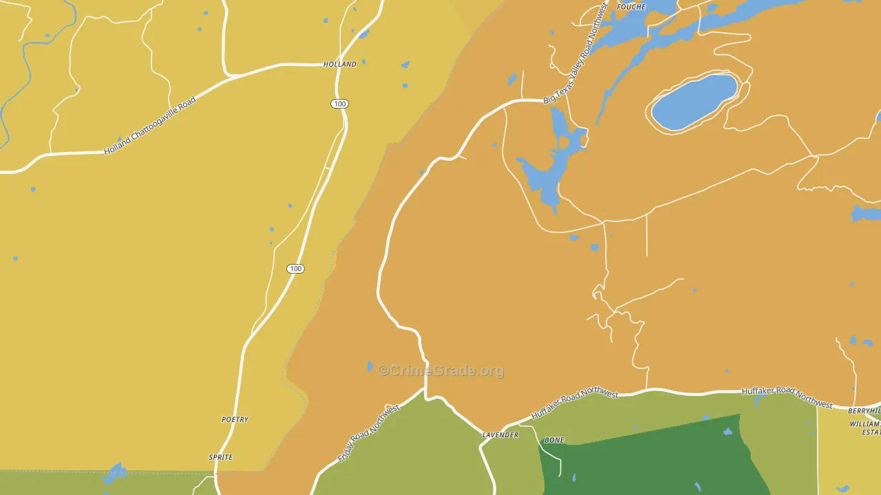 Holland, GA Map of Murder Rates