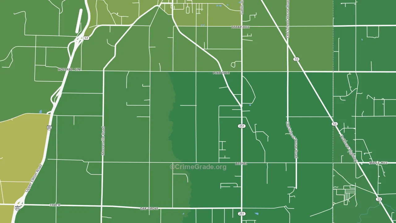 Holland Gin, AL Map of Murder Rates