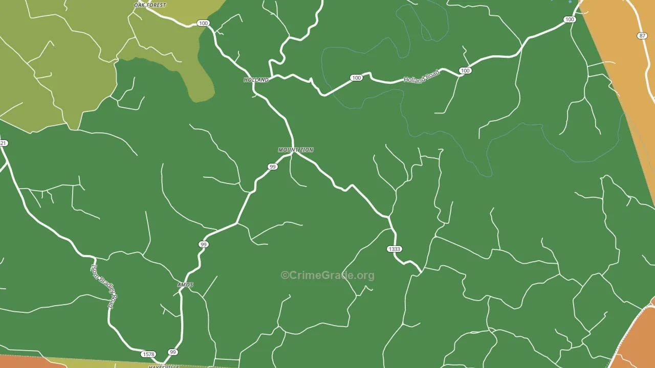 Holland, KY Map of Murder Rates