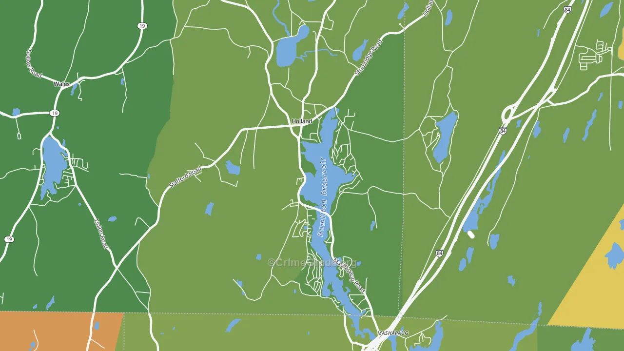Holland, MA Map of Murder Rates