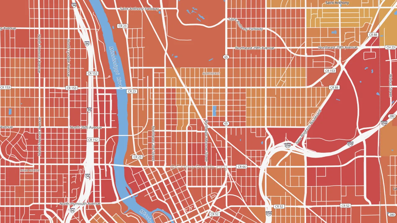 Holland, Minneapolis, MN Map of Murder Rates