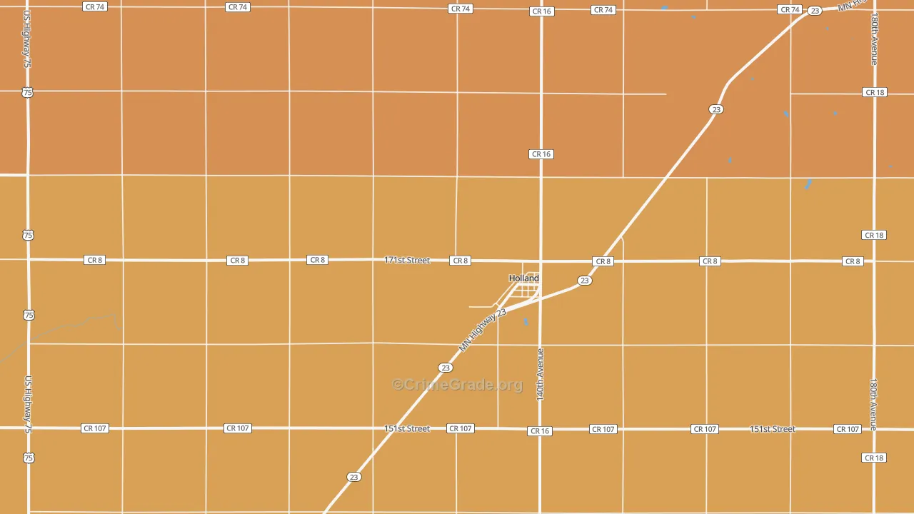 Holland, MN Map of Murder Rates