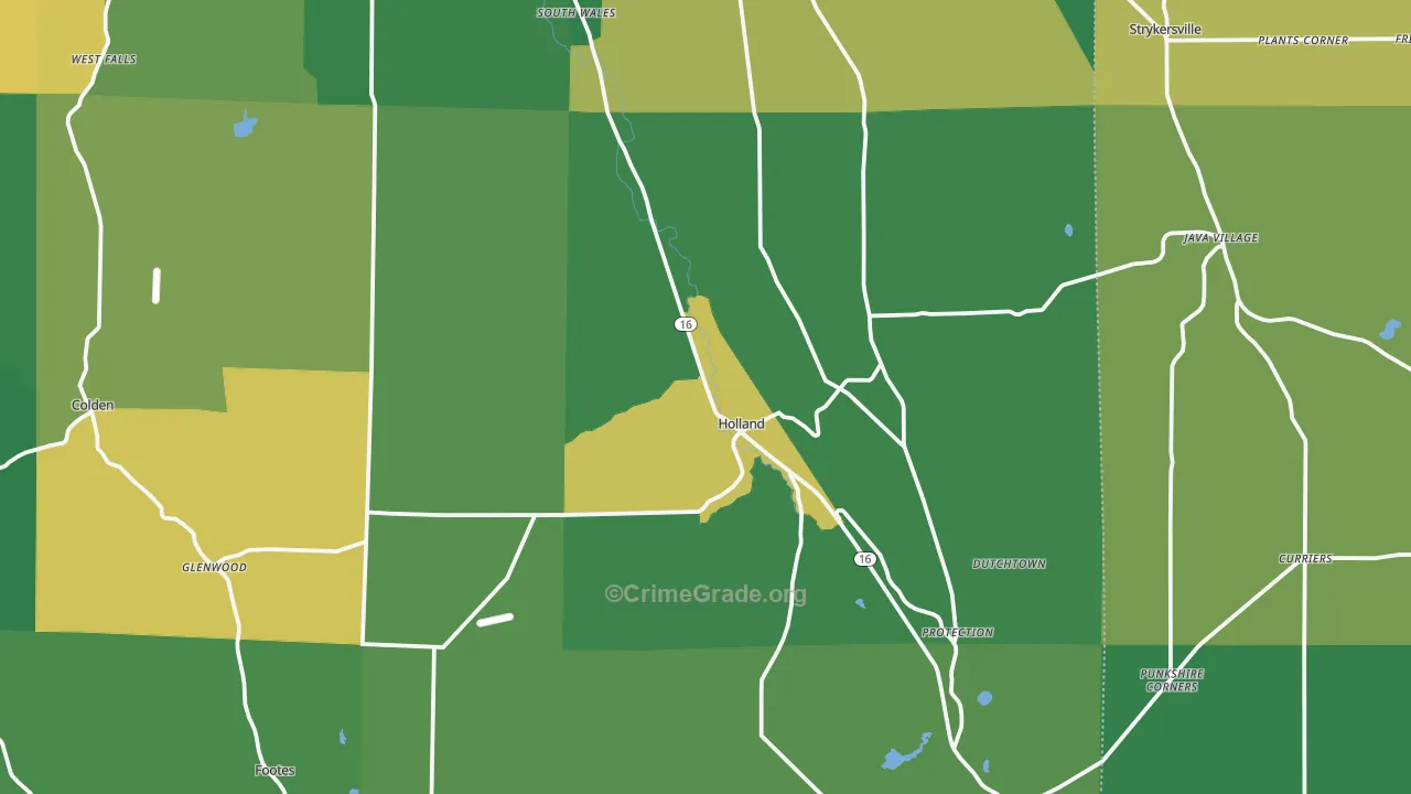 Holland, NY Map of Murder Rates