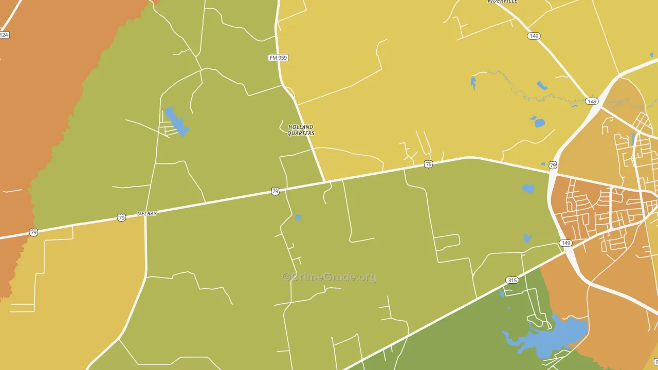 Holland Quarters, TX Map of Murder Rates