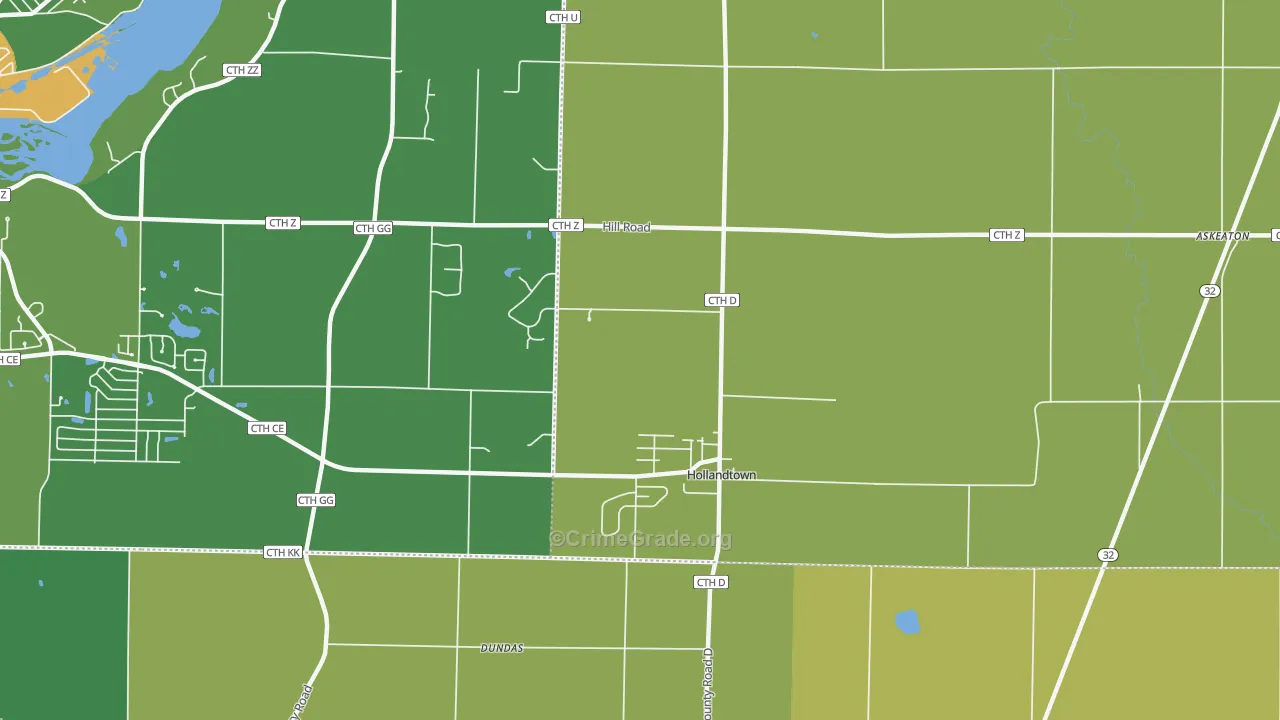Holland, WI Map of Murder Rates