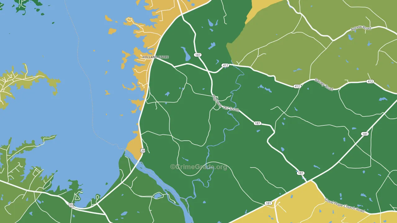 Hollands Store, SC Map of Murder Rates