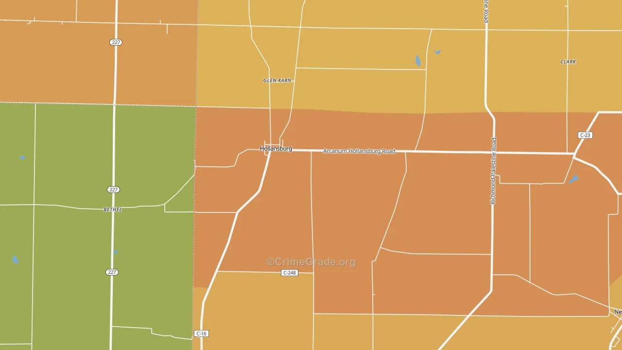 Hollansburg, OH Map of Murder Rates