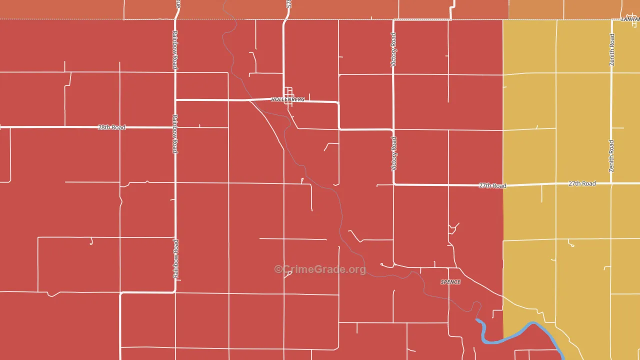 Hollenberg, KS Map of Murder Rates