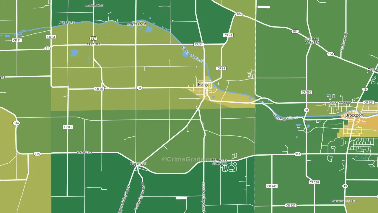 Holley, NY Map of Murder Rates