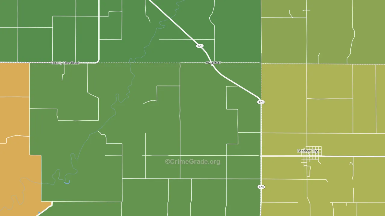 Holliday, IL Map of Murder Rates