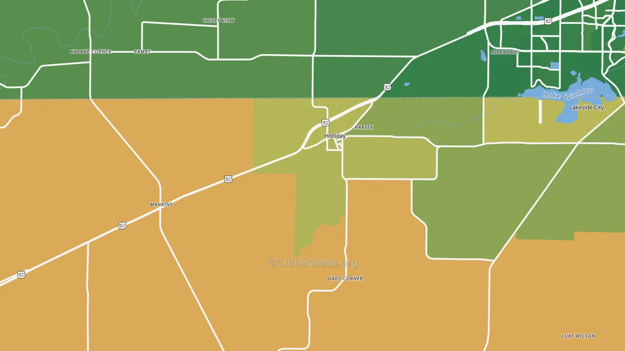 Holliday, TX Map of Murder Rates