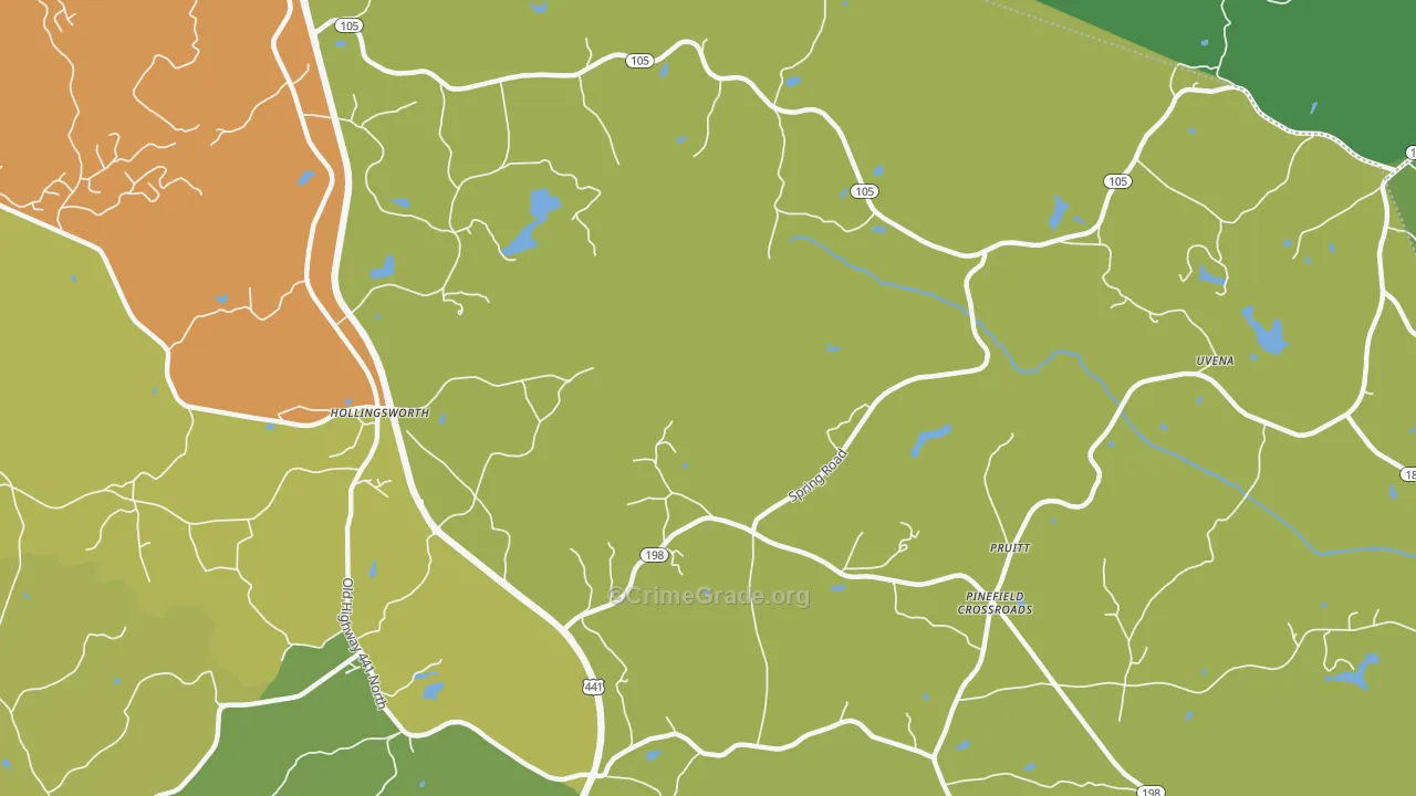 Hollingsworth, GA Map of Murder Rates
