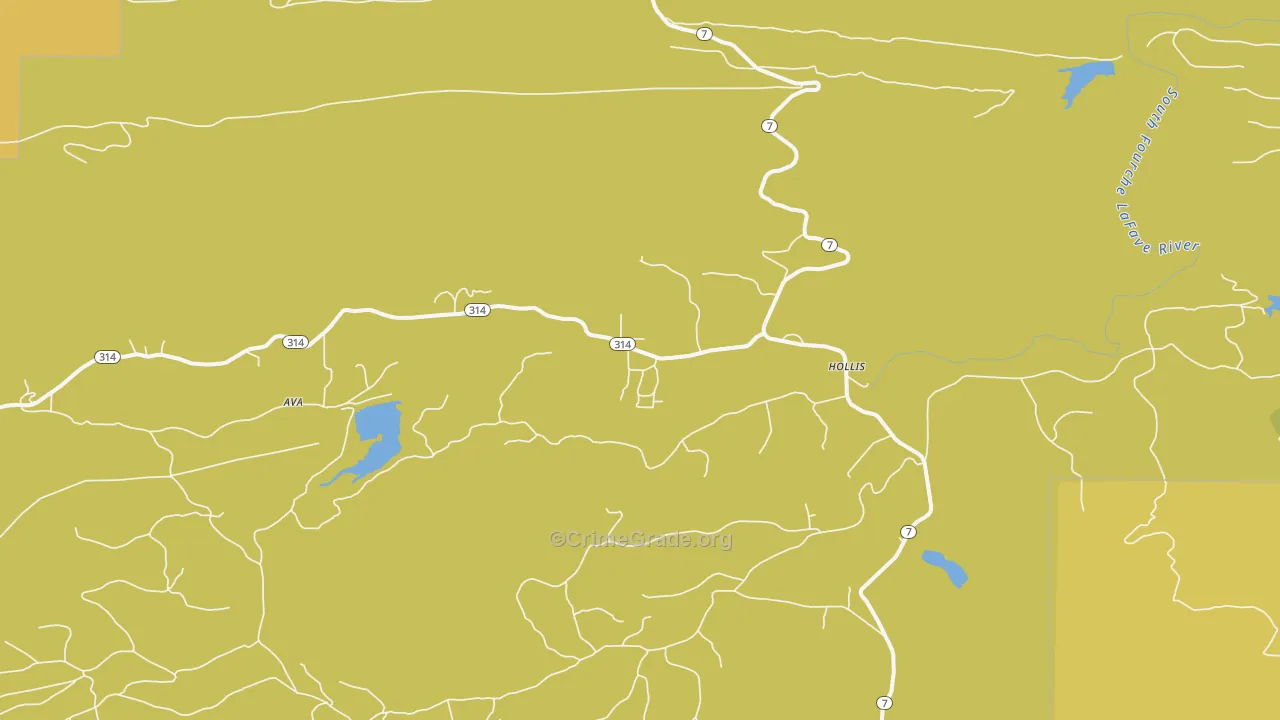 Hollis, AR Map of Murder Rates