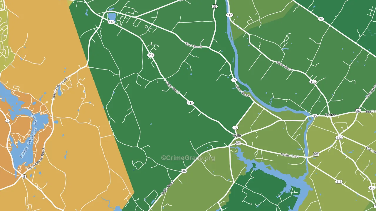 Hollis Center, ME Map of Murder Rates